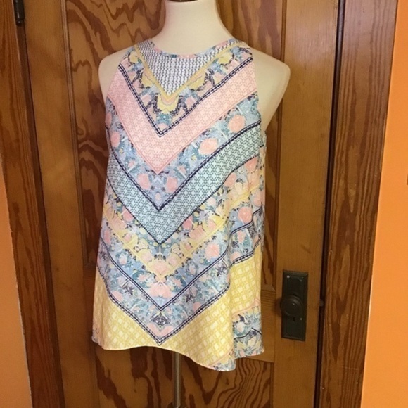 3 for 20 $ bundle Anthropologie pastel chevron dressy tank top - Picture 7 of 8
